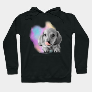 Dachshund Puppy Watercolor Hoodie